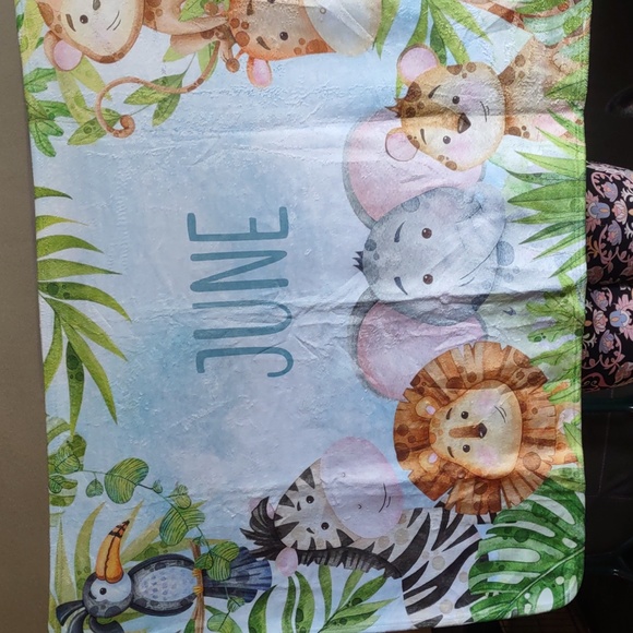 Personal Creations | Personalized Animal Parade Baby Blanket "JUNE" NWoT - Picture 1 of 3